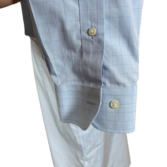 Brooks Brothers Regular Blue Check Long Sleeve Button Front Shirt 17.5 36/37 - Picture 5 of 8